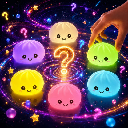 2027 Kawaii Dumpling Night Light - Cute Glowing Dumpling Steamer Desktop Ornament and Gift Decor