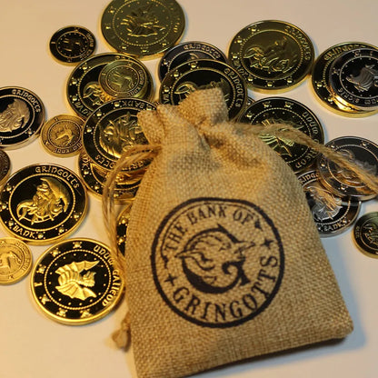 Harry Potter Gringotts Commemorative Coin Badge – Gold Galleon Money Bag Collectible, Birthday Gift