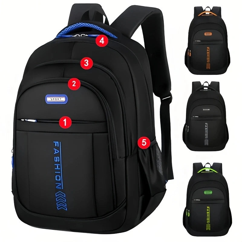 Reinforced Waterproof Large Capacity Bag - School Backpack for College Students, Casual Travel, and Computer Use