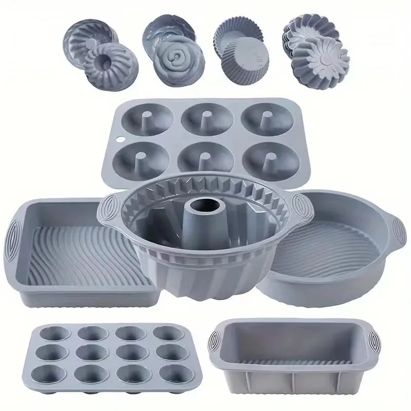 30 Piece Silicone Baking Set - Nonstick Muffin, Cupcake, and Toast Molds for Versatile Baking