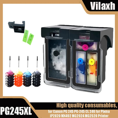 Vilaxh PG-245XL CL-246XL Ink Cartridge Combo for Canon PG245 PG246 Compatible for Pixma iP2820 MX492 MG2924 MG2520 Printer High Yield Replacement Ink