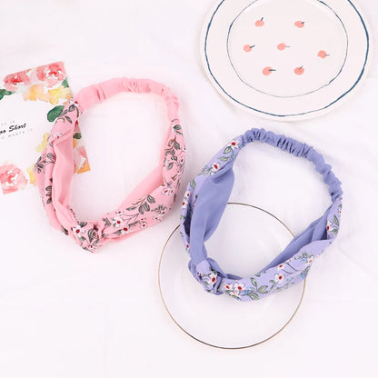 Vintage Boho Suede Headbands for Women – Soft Solid Print Cross Knot Elastic Hairbands & Bandanas for Girls