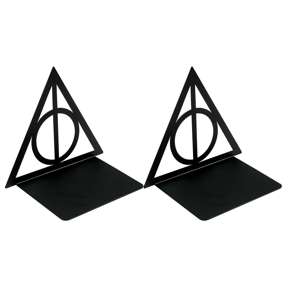 Triangle Metal Bookend – Heavy-Duty Iron Bookend for Desktop Organization, Home & Office Use