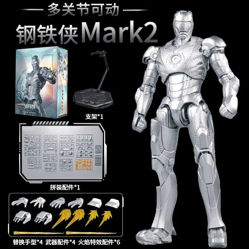 1:7 Original FondJoy Iron Man Action Figures – MK42, MK43, MK5, MK6, MK7 DIY Model, Tony Stark Legend Collection Toy for Kids Gift