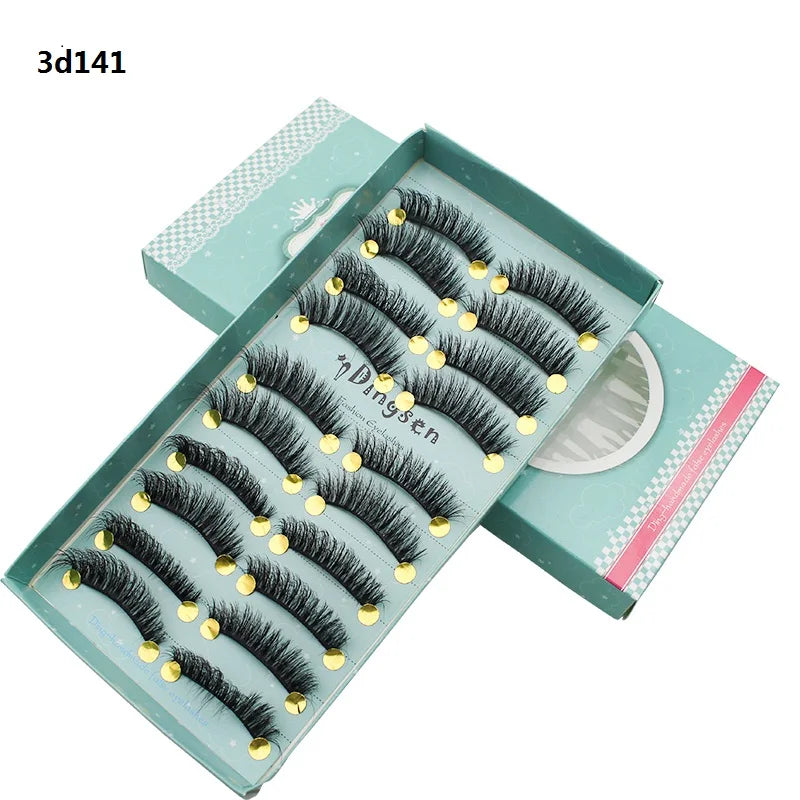 DINGSEN 10 Pairs Handmade Eyelash Fans – Individual False Lashes for Beauty & Makeup, Factory Price
