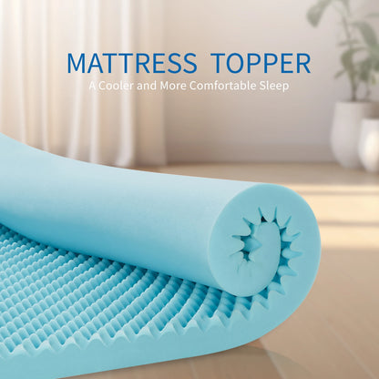 Memory Foam Tatami Mattress Topper - 2 Inch Gel-Infused Foam, Plush & Pressure-Relieving, CertiPUR Certified