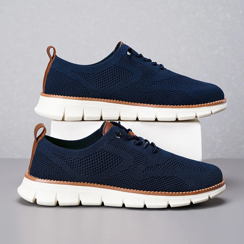 Men's Casual Sports Shoes - Anti-Slip, Wear-Resistant, Breathable Cushioning with Color Blocking Design