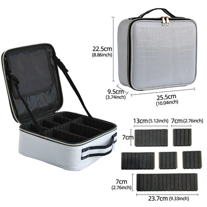 New PU Leather Cosmetic Bag for Women – Multi-Functional Portable Travel Makeup Storage Case