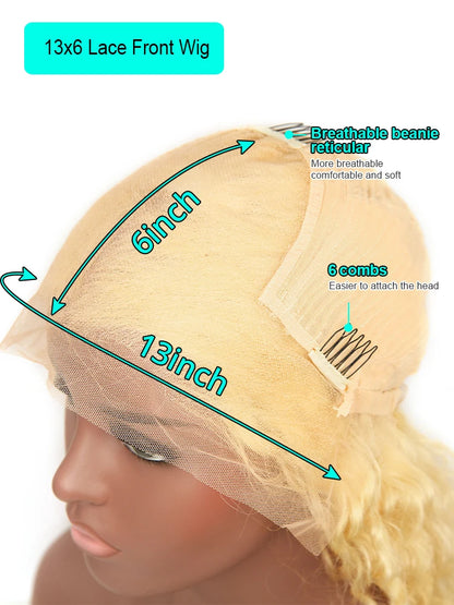 613 Honey Blonde 13x6 HD Lace Front Wig – Body Wave Transparent Human Hair Wig for Black Women