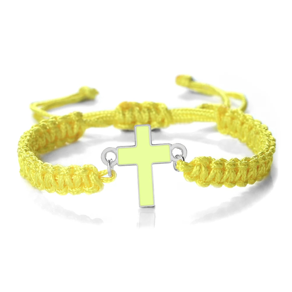 Jesus Cross Braided Bracelet - Handmade Christian Faith Friendship Bangle Jewelry Gift for Women & Men