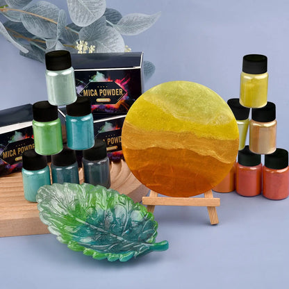 6 Color Pearl Powder Pigment Set for DIY Epoxy Resin, Pearlescent Colorant Dye for Jewelry Making and Mold Accessories