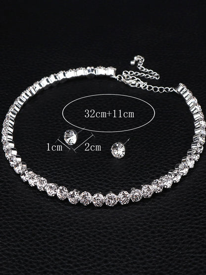 Women's Minimalist Jewelry Set - 4-Piece Necklace, Earrings & Bracelet Party Accessory Collection