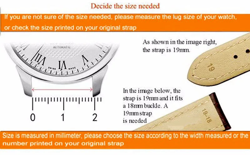 Vintage Genuine Cowhide Leather Watch Strap – 20mm 22mm 24mm Watchband with Pin Buckle for Men & Women