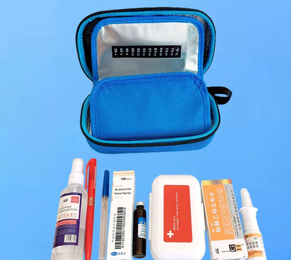Medical Cooler Travel Pouch with 4 Ice Packs – EVA Insulin Pen Case & Drug Freezer Box for Diabetes Cooling Storage