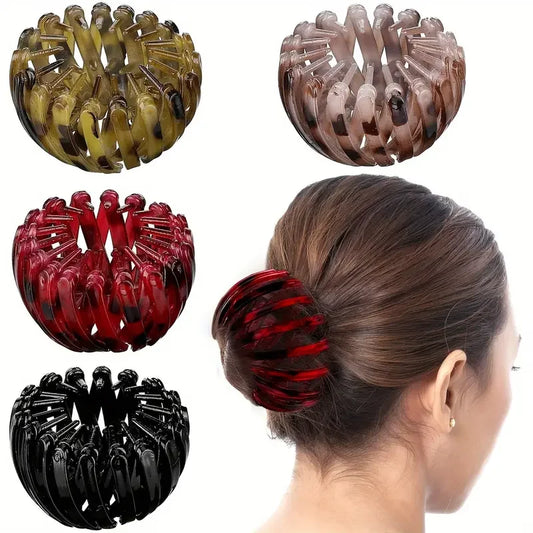 Bird’s Nest Hair Clip - Retro Geometric Elastic Ponytail & Bun Hair Accessory for Women