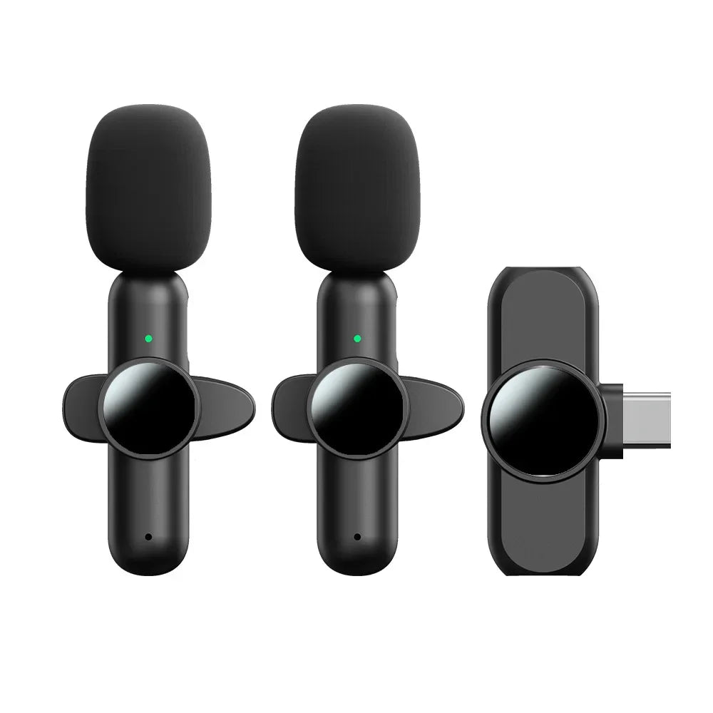 Wireless Mini Lavalier Microphone – Portable Noise-Reduction Lapel Mic for iPhone & Android Video Recording