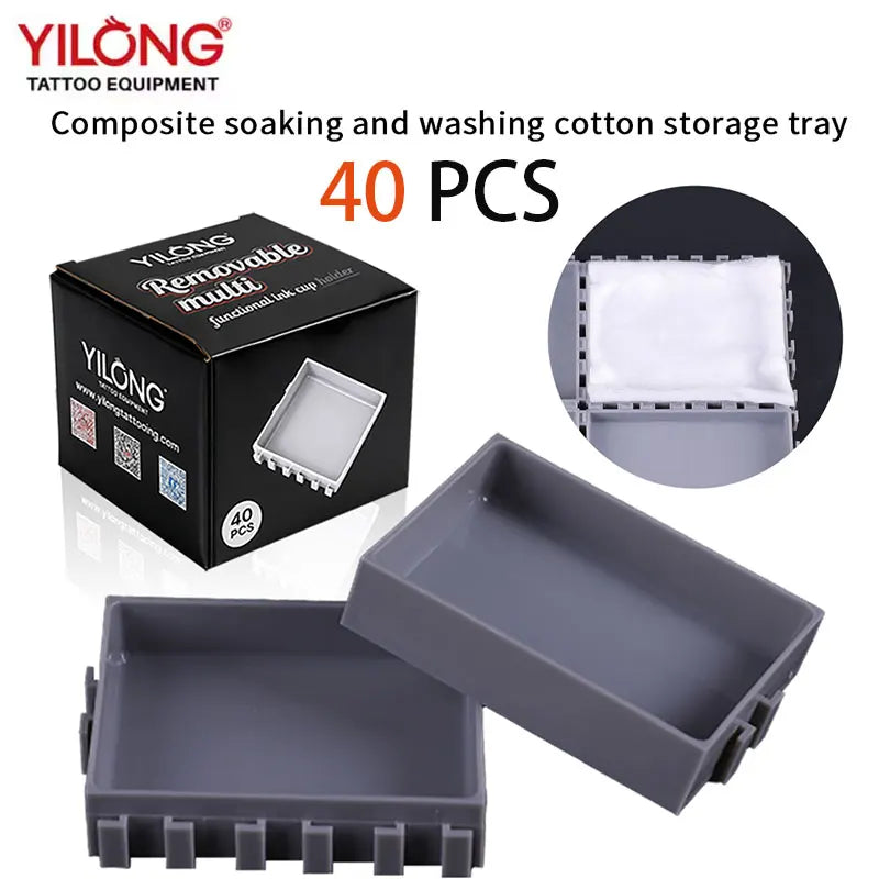 YILONG Multi-Spliced Tattoo Ink Cup & Cartridge Holder — ABS Desktop Storage Rack for Tattoo Accessories