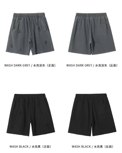 Cut-Up Vintage Style Denim Shorts – Retro Casual Summer Wear