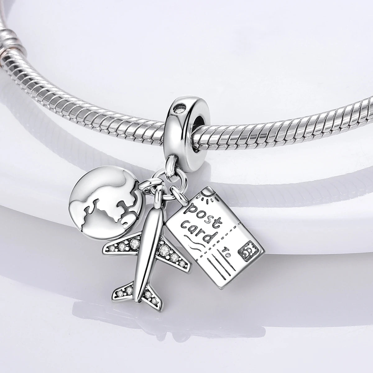 MULA Silver Plated Dangle Charms for Snake Chain Bracelet - DIY Women’s Jewelry Making Gift
