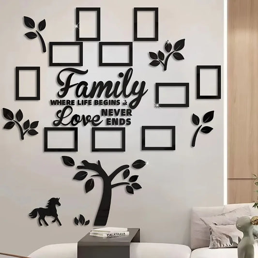 3D Acrylic Photo Wall Decor – DIY Customizable Photo Collage Kit, 100×100cm Frame for Home, Wedding & Party
