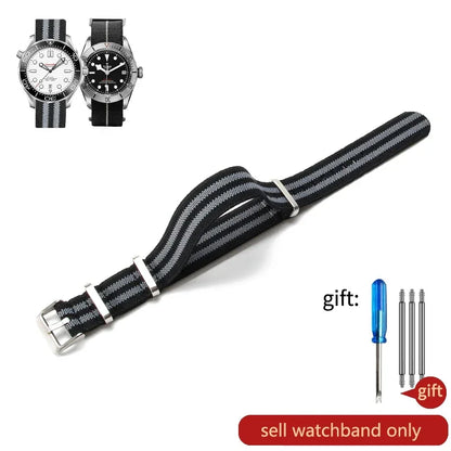 60's French Army Nylon Watch Strap - Woven Military Watch Band for Rolex, Seiko, Tudor & Omega