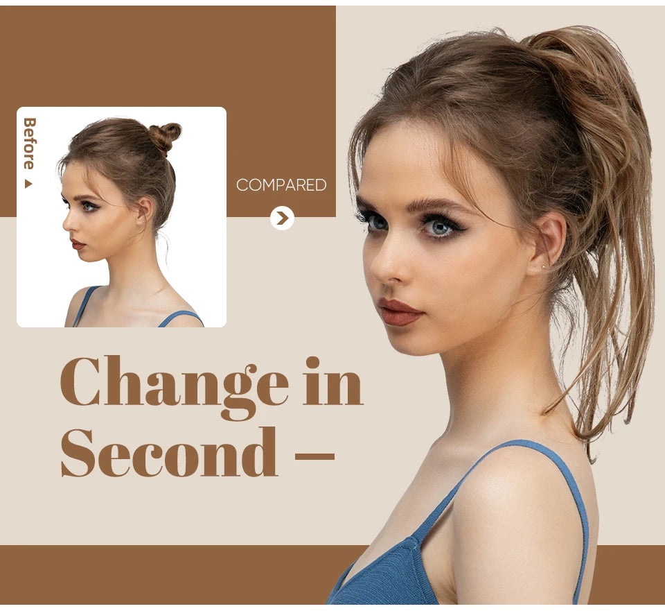 Synthetic Elastic Messy Bun Hairpiece – Curly Scrunchie Chignon, Black, Blonde, Brown Updo Donut for Women, Natural Fake Hair