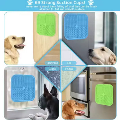 Pet Lick Silicone Mat for Dogs – Slow Feeder Plate, Dog Training Food Sucker, Bathing Distraction & Feeding Supplies