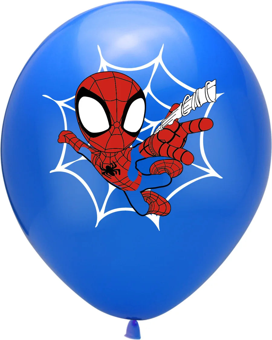 Disney 12" Spiderman Latex Balloons – Across the Spider-Verse Party Supplies for Kids Birthday Decorations