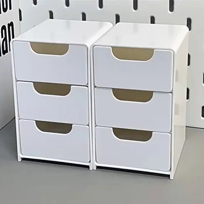 3-Tier Makeup & Jewelry Storage Box - Large Capacity Desktop Organizer with Drawers
