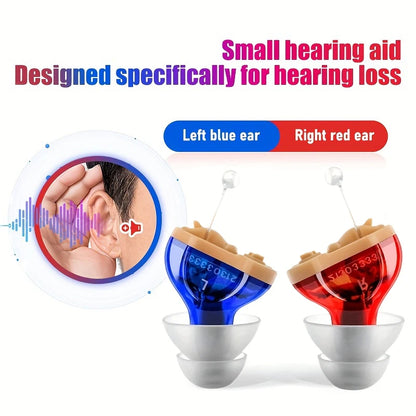 Invisible CIC Hearing Aid - Mini Portable Sound Amplifier for Seniors & Adults, Discreet Hearing Device