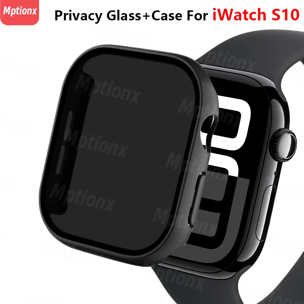Privacy Tempered Glass & Case for Apple Watch Series 10 – 42mm/46mm Anti-Peeping Screen Protector Cover