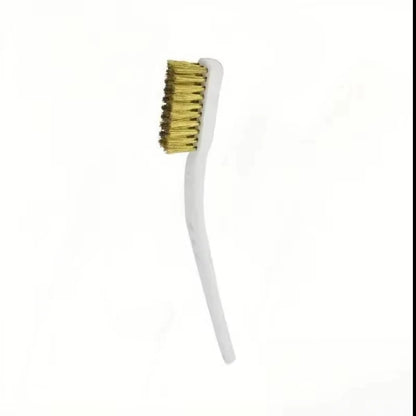 Mini Brass Wire Brush Set - Copper Plated Metal Cleaning Tool for Rust Removal Paint Stripping & Polishing