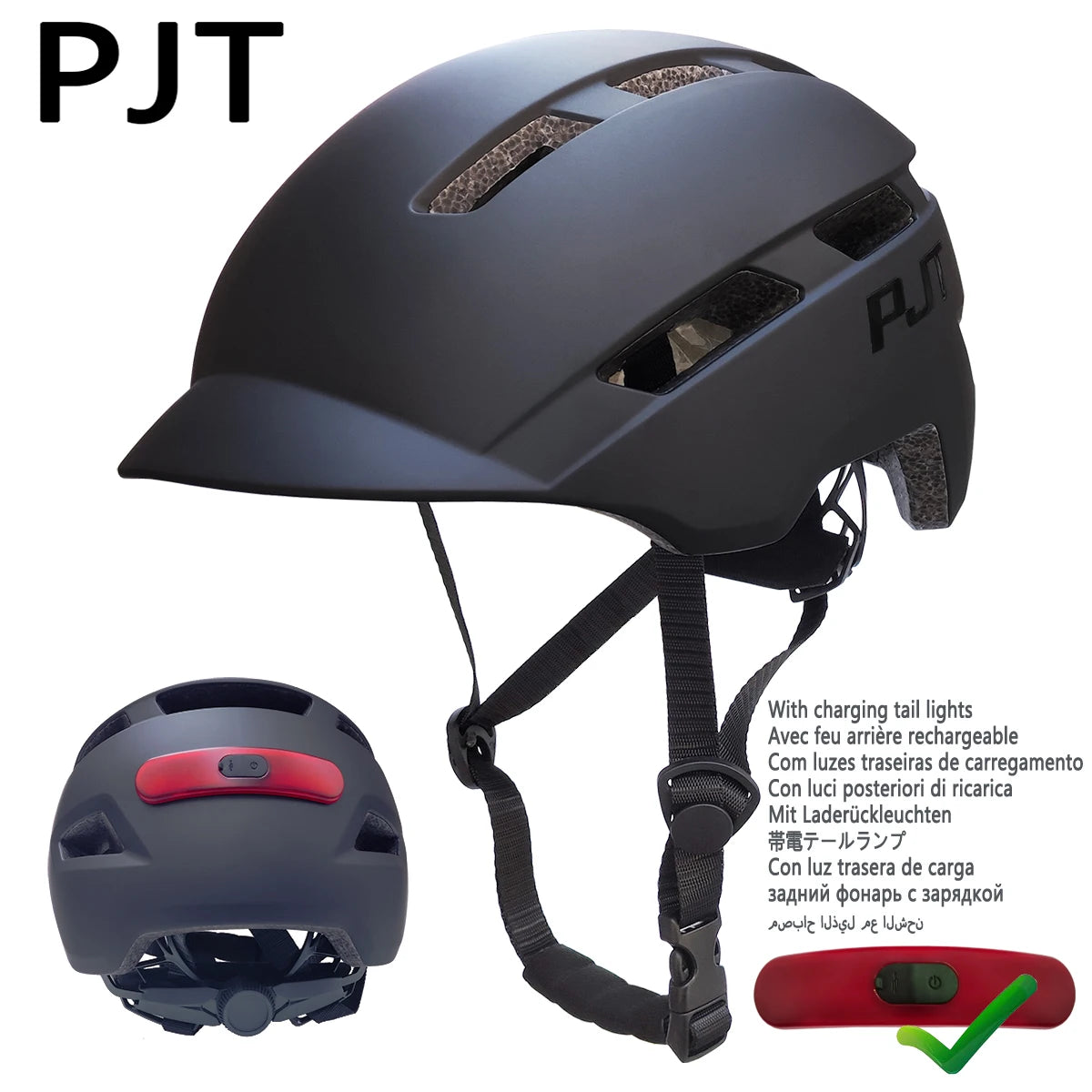 USB Rechargeable Cycling Helmet with Built-in Taillight – In-Mold MTB Mountain & Road Bike Safety Helmet for Sports Riding