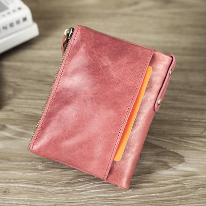 CONTACT'S Genuine Leather Short Wallet for Women — Luxury Designer Card & Coin Holder, Mini Money Clip Wallet with Free Shipping
