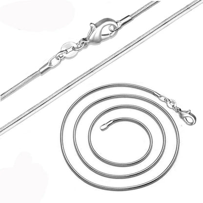 1MM 925 Sterling Silver Snake Chain Necklace – High-Quality Fashion Jewelry for Men & Women