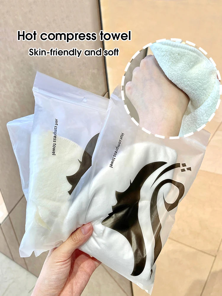 Hot & Cold Compress Face Towel - Soft Skin-Friendly Hanging Ear Towel for Steam Heating and Wet Compress Care