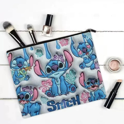 Kawaii Disney Stitch Girls Makeup & Pencil Bag — Portable Large-Capacity School Supplies, Wash Bag & Toy Gift