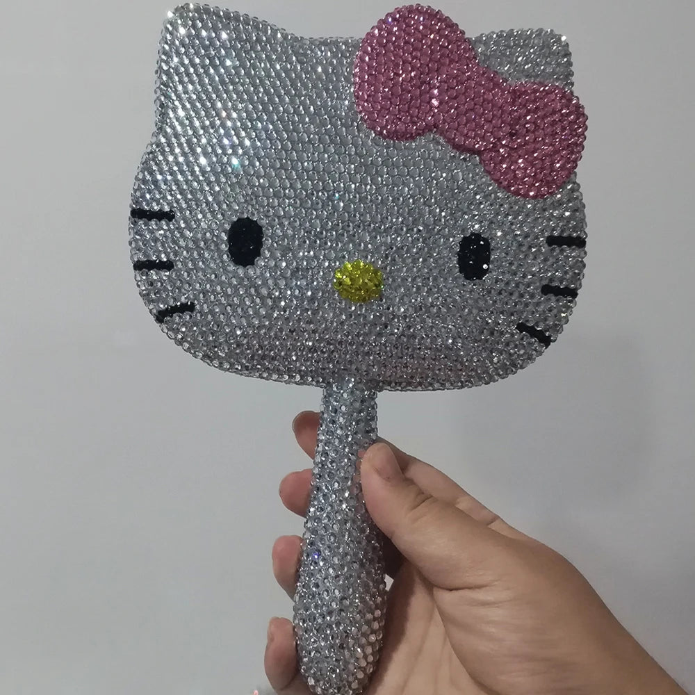 Kawaii Crystal Rhinestone Handheld Mirror – Shiny Decorative Mirror for Girls’ Birthday & Living Room Decor