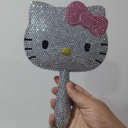 Kawaii Crystal Rhinestone Handheld Mirror – Shiny Decorative Mirror for Girls’ Birthday & Living Room Decor