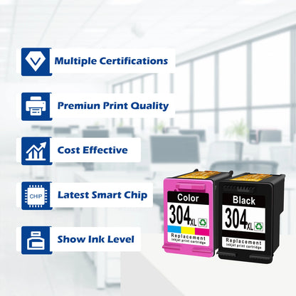 ShinColor HP 304 / 304XL Ink Cartridge – Compatible Replacement Ink for HP Envy 5000, 5010, 5012, 5014, 5020, 5030, 5032, 5034, 5052 & 5055 Printers