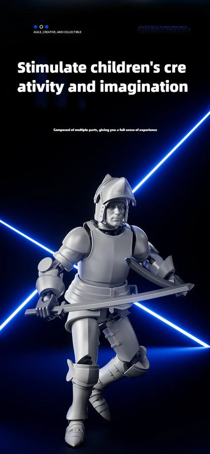 Knight Paladin Action Figure – 13-Joint Movable 3D Printed Shapeshift Robot Toy for Kids & Gifts