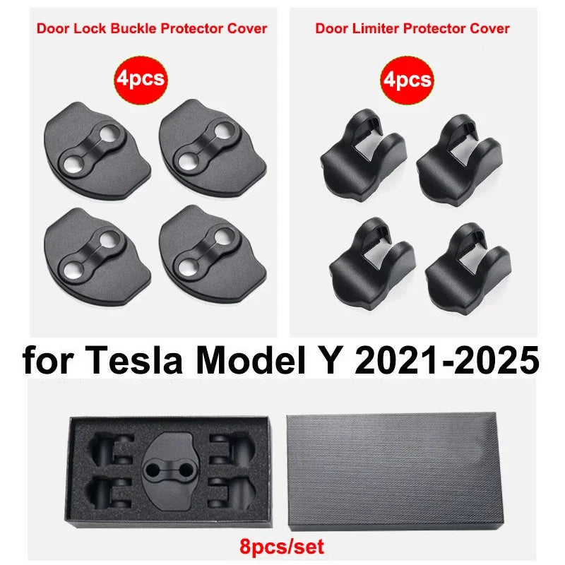 Tesla Model 3/Y Juniper & Highland 2019–2026 Door Lock Limiter Protector - ABS Door Stopper and Latch Guard Cover Kit