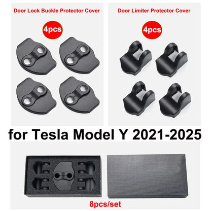Tesla Model 3/Y Juniper & Highland 2019–2026 Door Lock Limiter Protector - ABS Door Stopper and Latch Guard Cover Kit