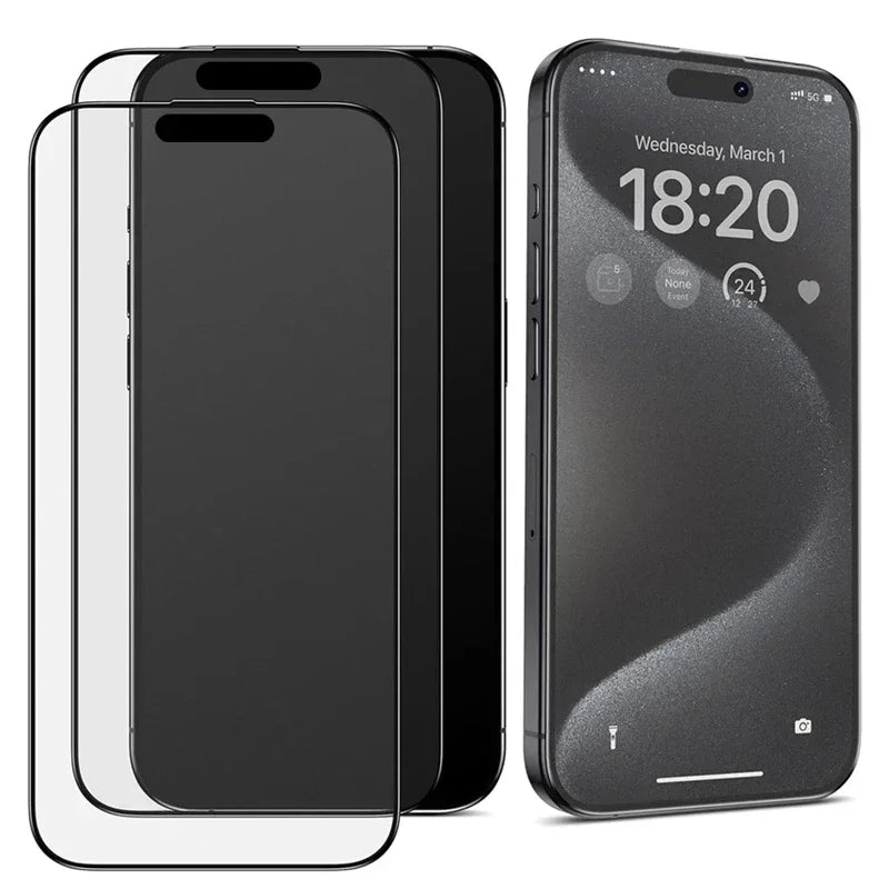 3Pcs Oleophobic Coating Screen Protector for iPhone 11-16 Pro Max, Plus, XR & XS – Dust-Free Matte Glass Installation