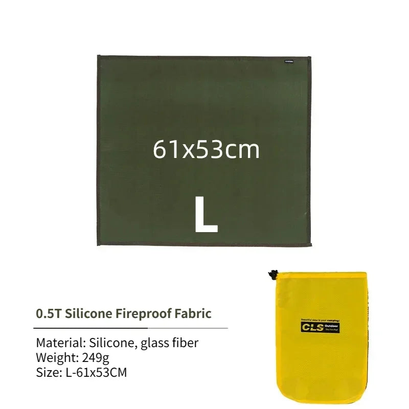 Outdoor Camping Fireproof Mat – Flame Retardant Picnic, Barbecue & Insulation Blanket, High-Temperature Fiberglass Mat