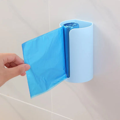 Nail-Free Wall-Mounted Plastic Garbage Bag Holder – Trash & Cotton Pad Storage Box for Home, Kitchen, and Bathroom