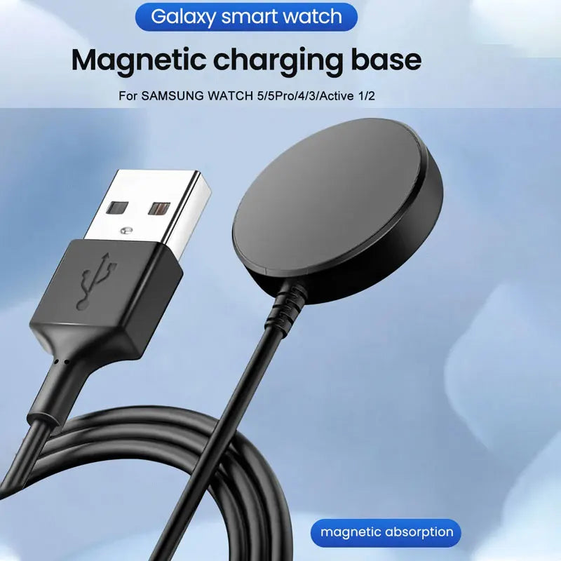 Magnetic Wireless Watch Charger - Portable Charging Dock for Samsung Galaxy Watch 3/4/5/5 Pro/6/7/8 and Active 2