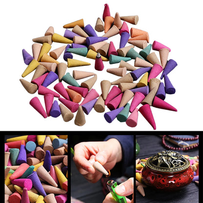 60PCS Scented Incense Cones – Natural Fragrance for Anxiety Relief, Meditation & Relaxation
