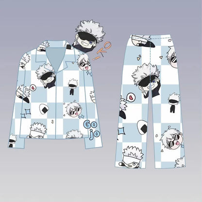 Jujutsu Kaisen Gojo Satoru Anime Pajamas Set – Cute Spring & Summer Couples Homewear, Birthday Gift