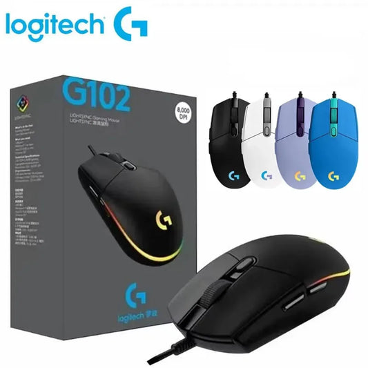 Logitech G102 Wired Gaming Mouse – 8000 DPI RGB Optical Sensor for PC, Mac & Laptop